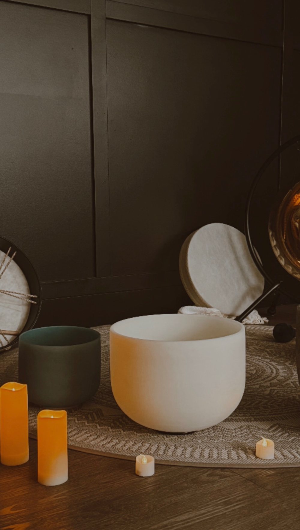 Sound journey with crystal singing bowls